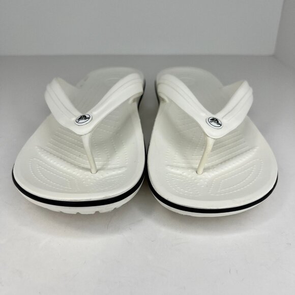 Crocs Mens Crocband Flip Flop Sandal Size 12 White Lightweight Slip On Summer main image 5
